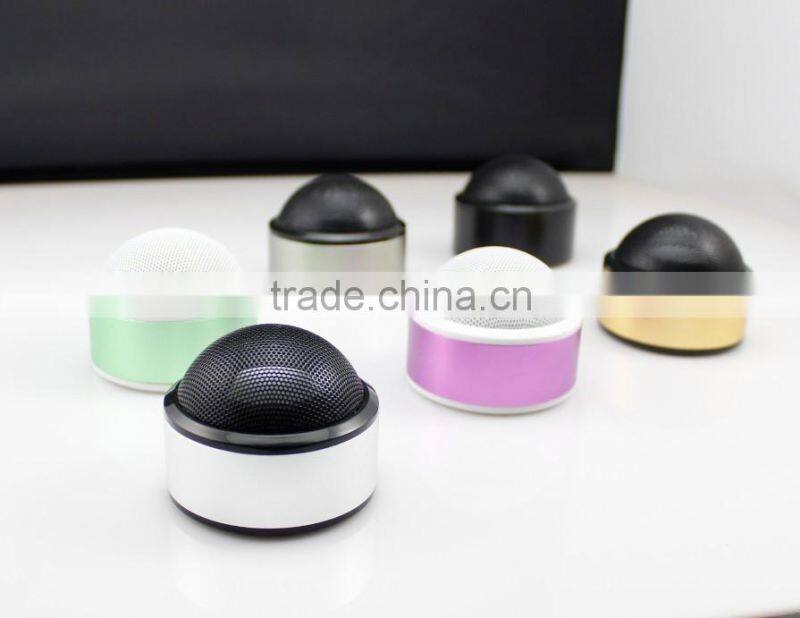 2016 hot portable Mini Speaker with round shape, popular metal bluetooth speaker with FCC certificate,wireless speaker