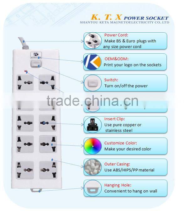 10 Gang Home-use Power Extension Socket With 2 USB Ports