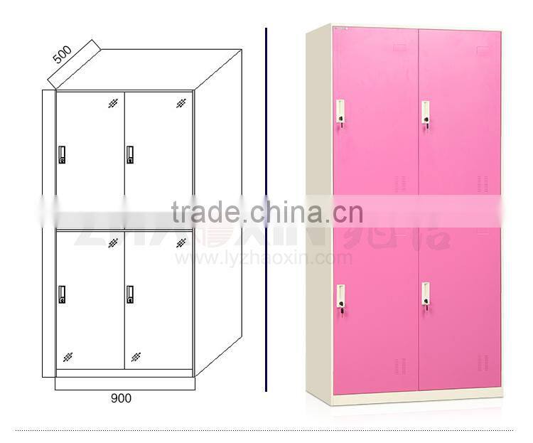 antique 4-door closet key lock clothes steel locker metal stainless gym wardrobe locker