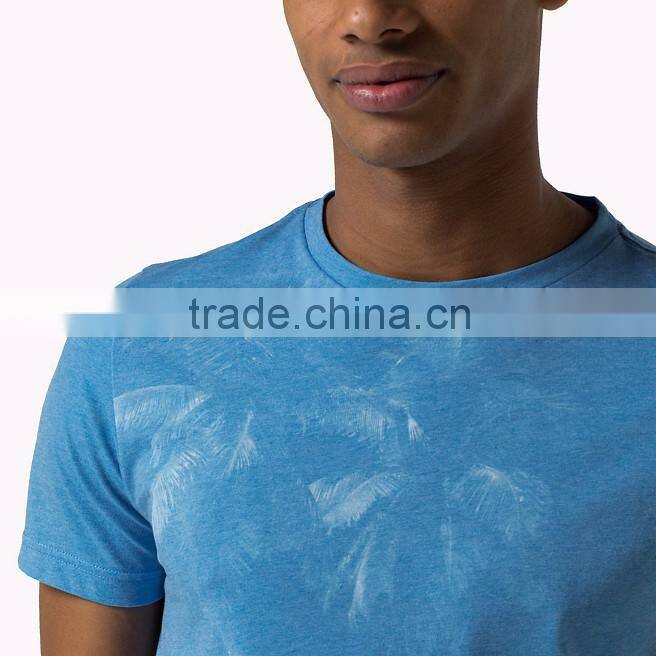 Guangzhou daijun O neck cotton sublimation bule print fashion t shirt