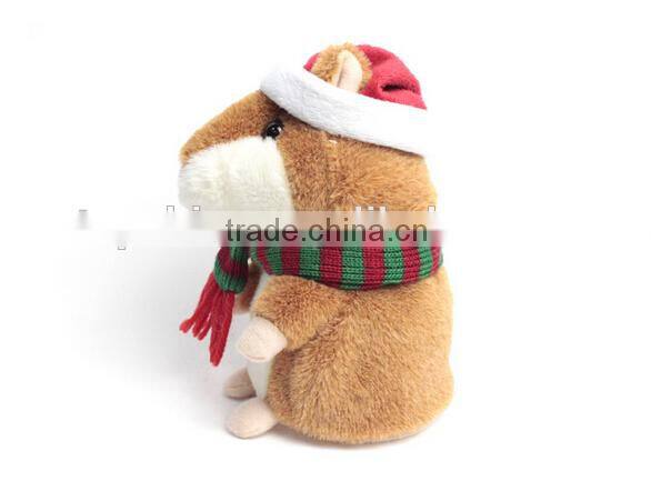 2015 Promotional products for kids talking repeat plush hamster,mini cute speaking recording hamster, repeat what you say