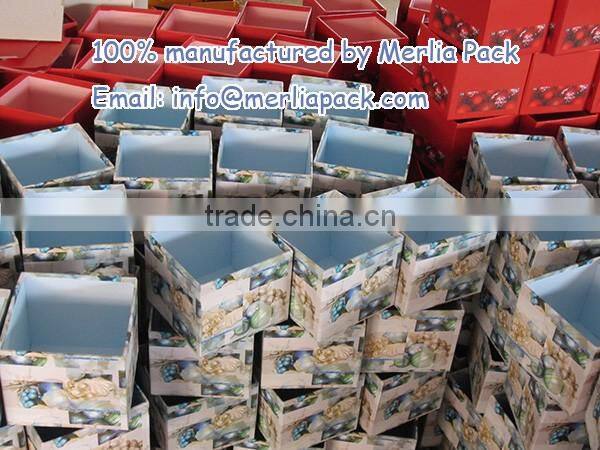 LED Lights Xmas Decorations Paper Box Handmade 2016 Lid and Base Box