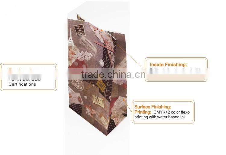 Wholesale prices Standard size logo printing colorful paper bag for gift