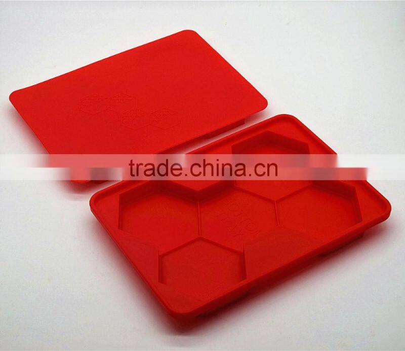 2016 amazon hot Wholesale BPA free FDA food grade 5 cavity large meat pie trays silicone hamburger presser