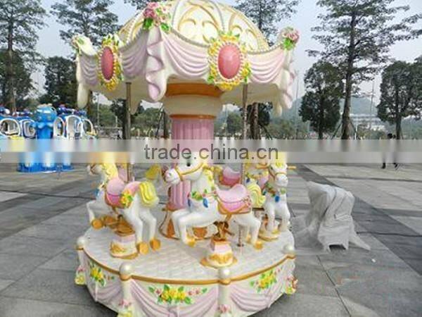 Swing rotating rides mini carousel horses amusement park carousel