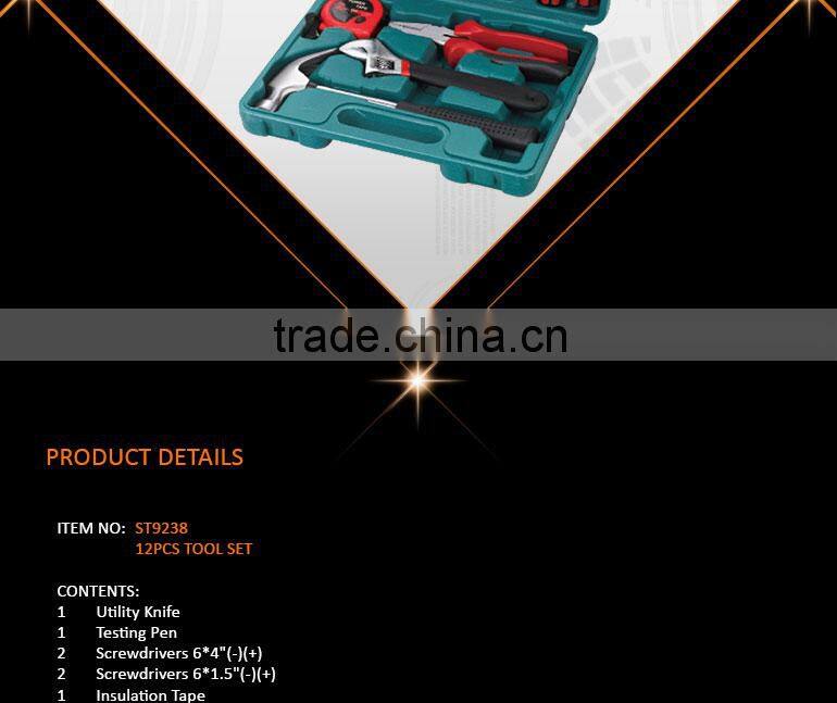 Untiliry Knife testing pen 7'' combination pliers 8'' adjustable wrench 8oz claw hammer