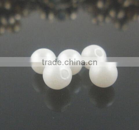 matte white imitation loose pearls with hole for decoration