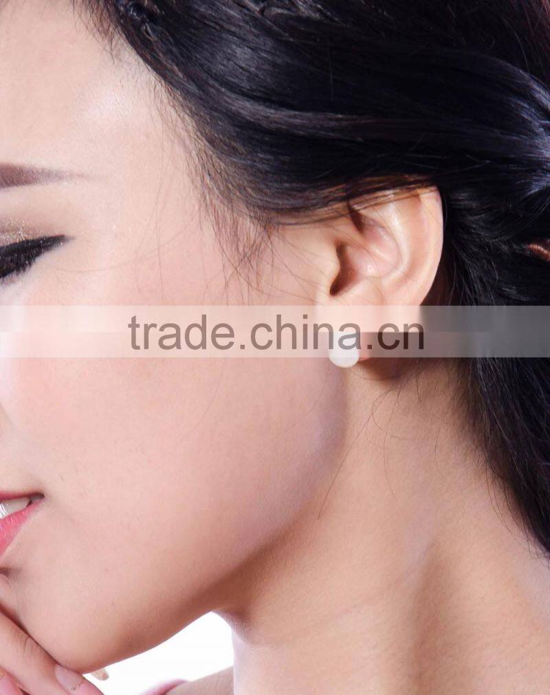 AAA freshwater pearl earring 9-10mm fashion white button pearl earring