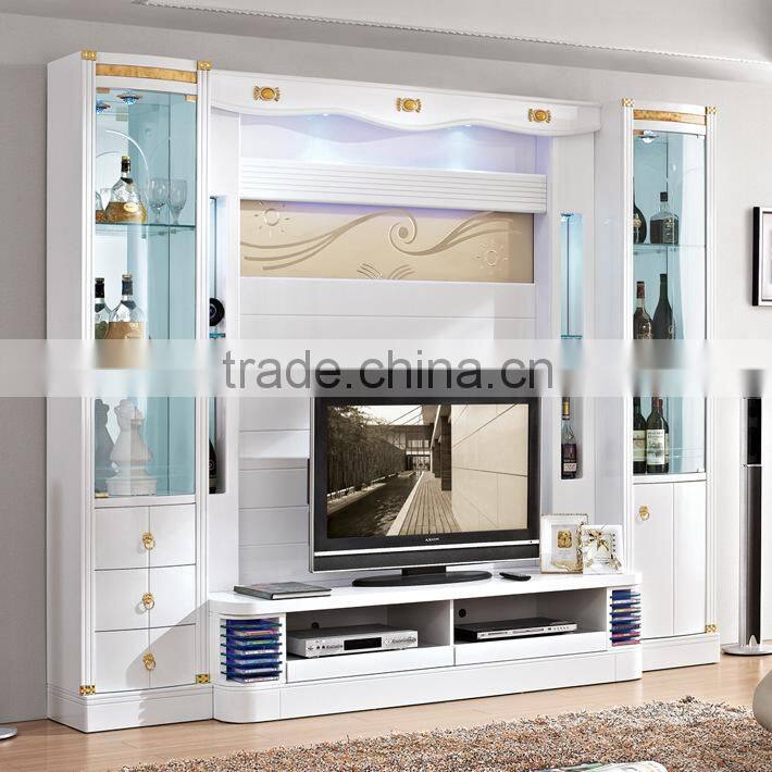 Latest designs tv wall unit cabinet cheap living room furniture