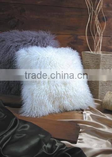 wholesale real dyed color sheep fur pillow