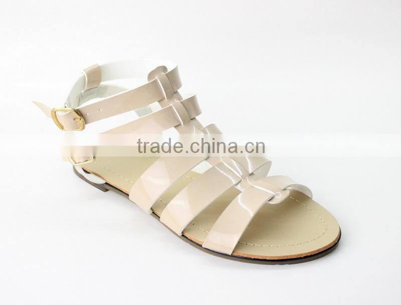 new design fashion ladies flat summer sandals for supermarket