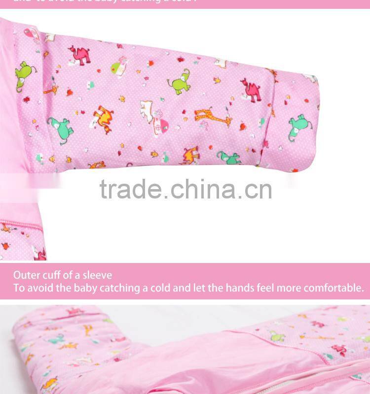 Infant kids anti kicking quilt sleeping bag for four seasons detachable fillings pink style