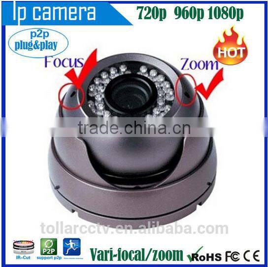 housing for ip camera full hd cctv camera indoor IR night vision HD 720P/960P vari-focal security dome varifocal ip camera