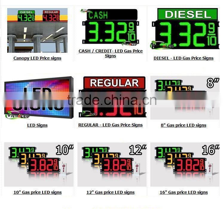 Customize supply 8 letter gas station digital led gas price sign gas station digital led gas price sign 18 inch gas station led