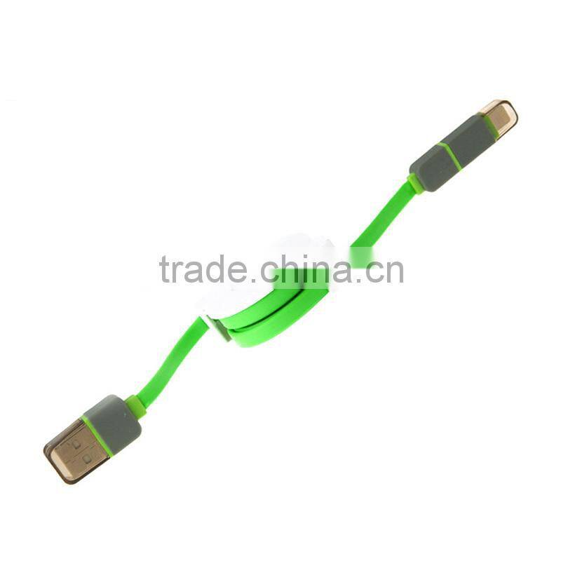 2 in 1 Best Selling High Speed retractable cord reel micro usb charging data cable made in china