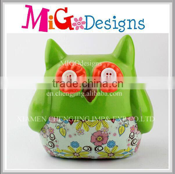 Dealers Coins Owl Shapes Ceramic Money Saving Box