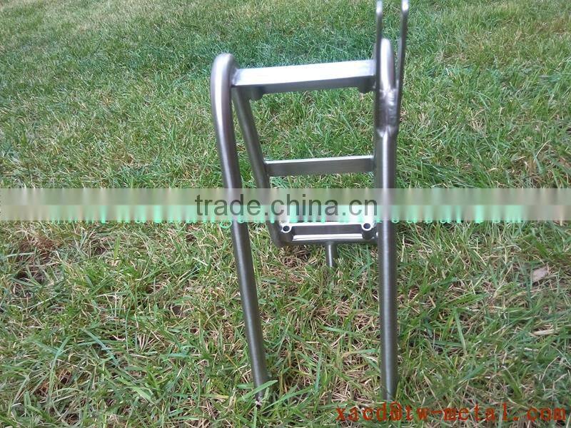 titanium bicycle front rack with handing brush finished