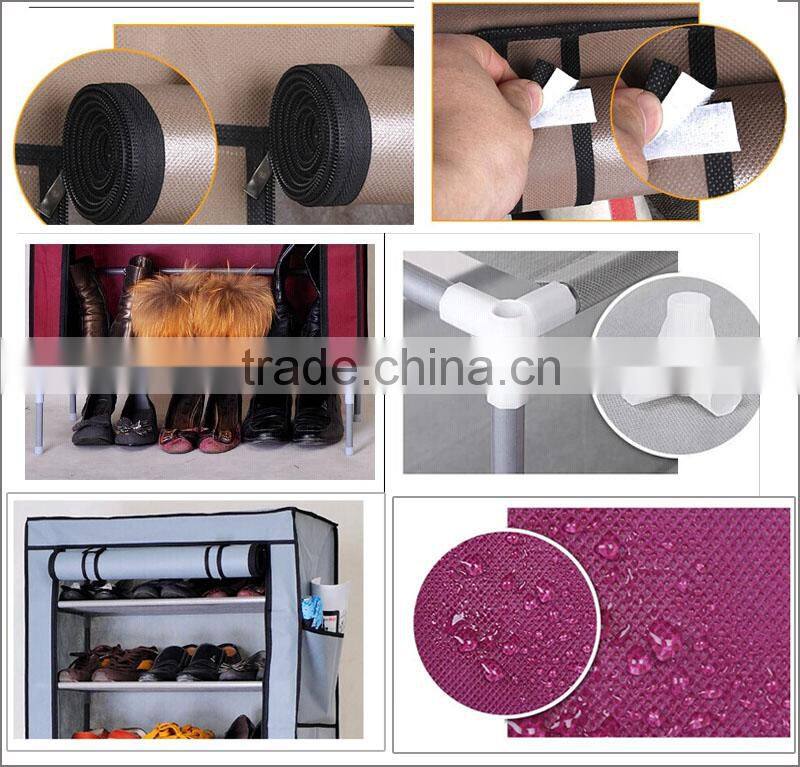 (FH-FC6007)6-layer simple design non woven fabric single row shoe rack