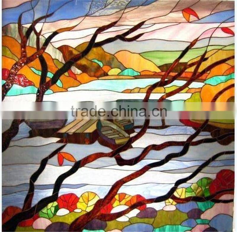 Cathedral stained glass door and glass windows