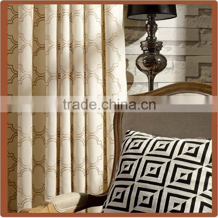 Cottonpoly Embroidery Double curtain fabirc