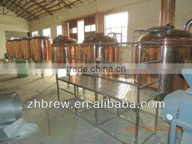 500L hotel red copper microbrewery equipment plants