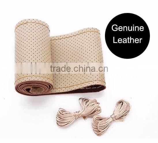 Free gifts Genuine Leather Car Steering Wheel Cover for Automobile Sales Servicshop 4S