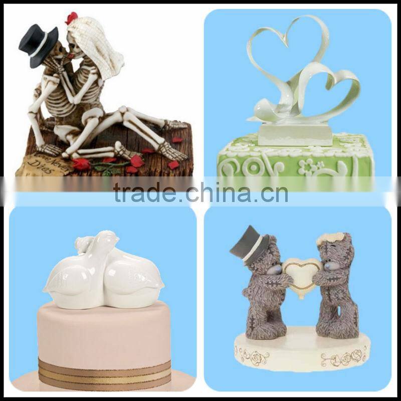 resin skeleton halloween wedding cake toppers
