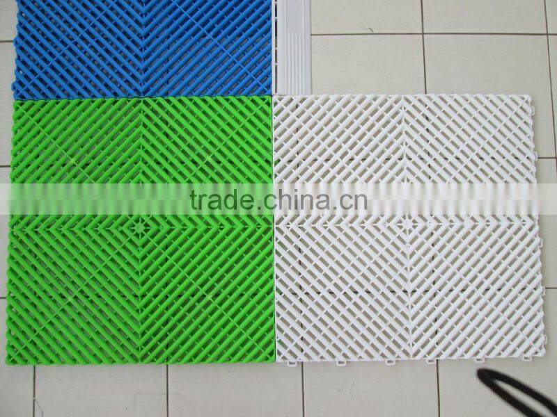 2016 new anti slip water draining pvc garage mat floor