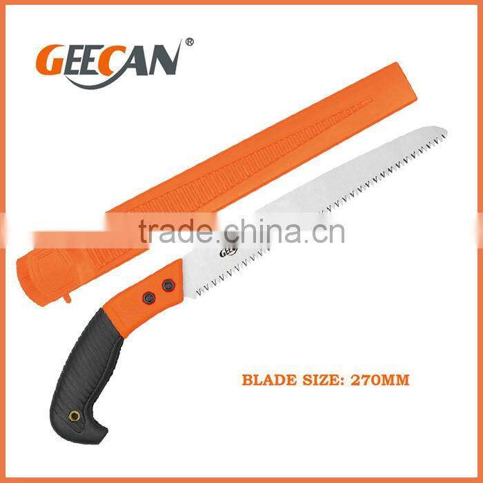 high carbon steel plastic handle saw with sheath