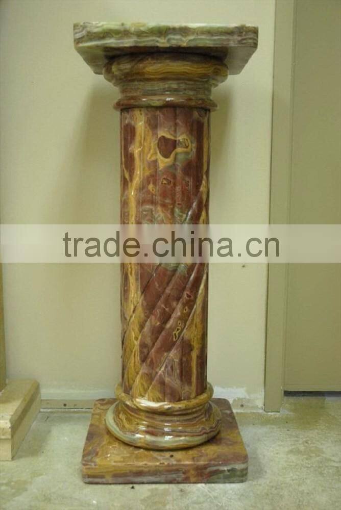 Modern Design MULTI RED ONYX COLUMNS PILLARS CARVED TOP
