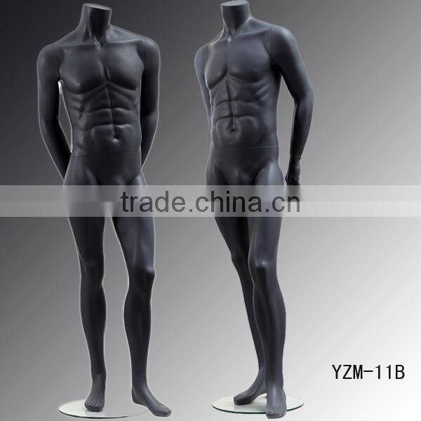 Window display male black mannequin headless man