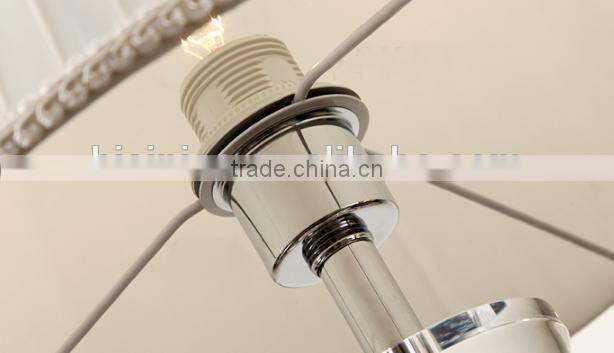 K9 crystal lamp body metal lamp bottom table lamp with fabric lampshade