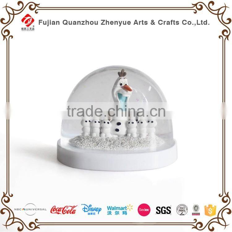 2016 personalized plastic snowman water snow globe