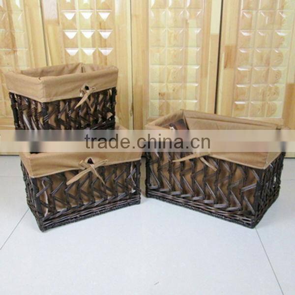 White Wicker Basket Set with Pink Liners, white wicker basket with pink liner