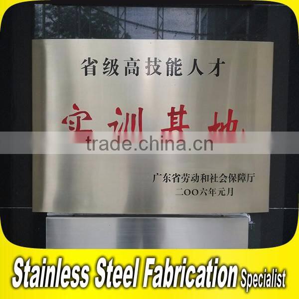 Etching Stainless Steel Metal Number Letter Signage Outdoor Sign Board