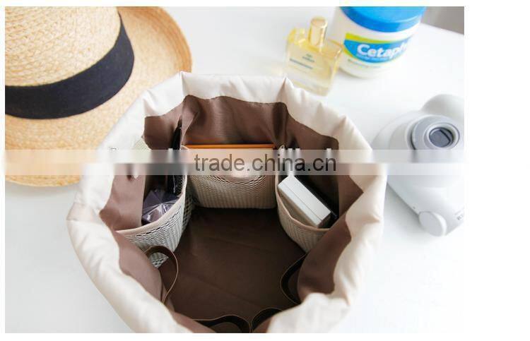 New han edition cylinder large volume waterproof draw string washing digital multifunctional travel to receive cosmetic bag