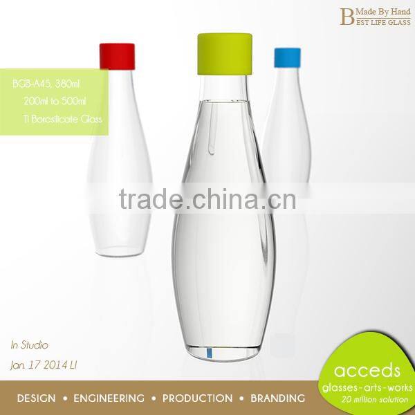 New Design Special Shap Sodas Glass Bottle with Straw