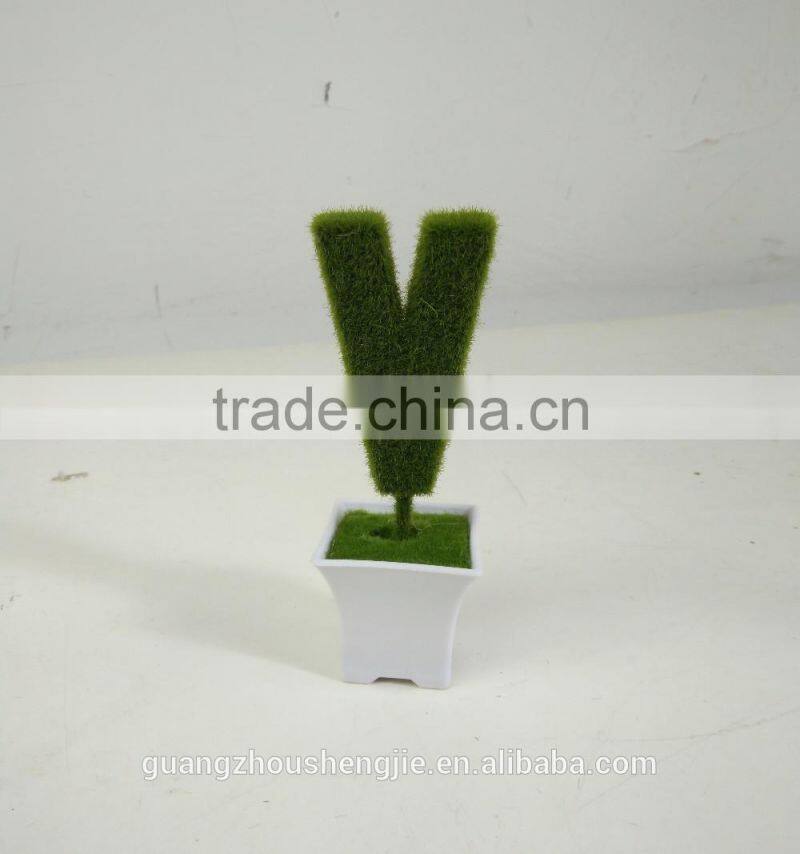 mini bonsai artificial letters grass for decoratrion