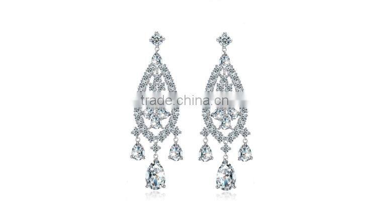 Wholesale Stock Small Order Fashion Women Long Style Tassels Zircon Earrings