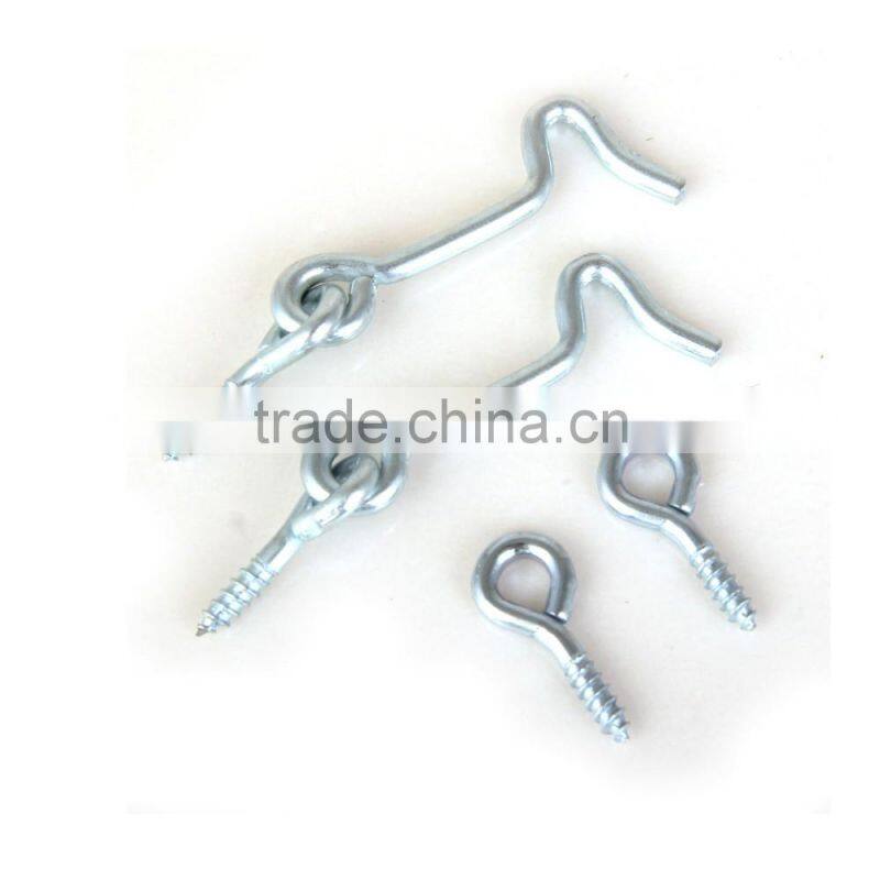 Safety gate zinc plated hook with screw eyes-2-pack