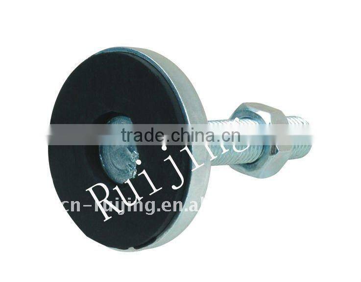 Rubber leveling feet for machine