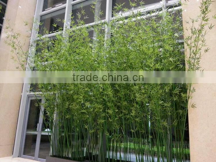 wholesales plastic artificial garden green bamboo plants lumber craft with leaves for decoration