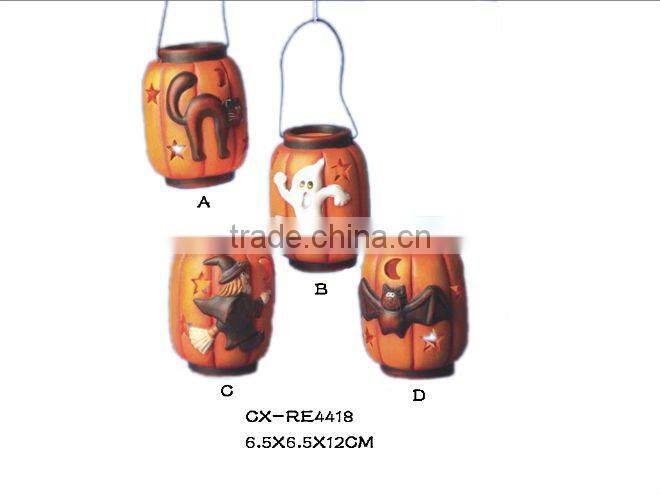 ceramic pumpkin --dolomite candle holder--electricplate finished pumpkin--Halloween Pumpkin Candle Holder