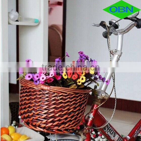 Willow bicycle basket removable decorative wicker bike basket