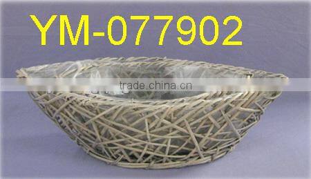 Moon Shape Willow Flower Basket With Handle