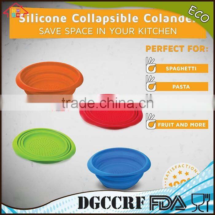 NBRSC Silicone Collapsible Colander Spaghetti Strainer Mesh Drainer for Food Pasta Vegetables Fruit
