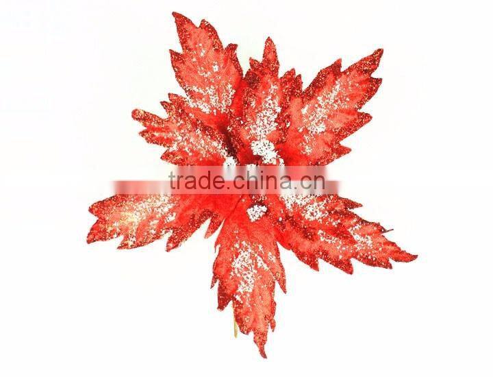 China factory supply crafts decorations cheap artificial poinsettia flower for christmas market