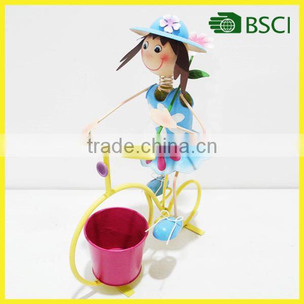 Garden series 2 wheel stand up home decoration metal made