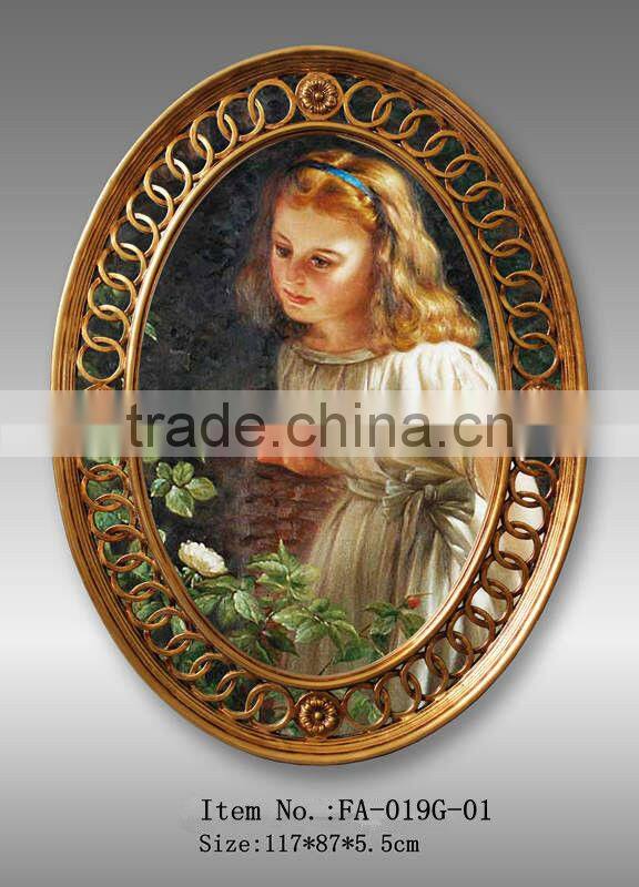 Antique framed oil painting,women portrait oil painting
