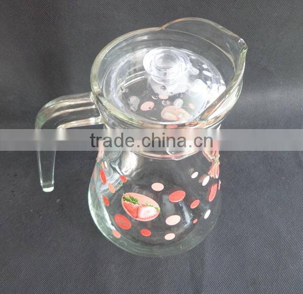 glass pot 1000ml High quality with Glass Handle